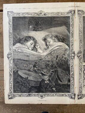 Antique Art Print, Woodcut Engraving, Harpers Weekly